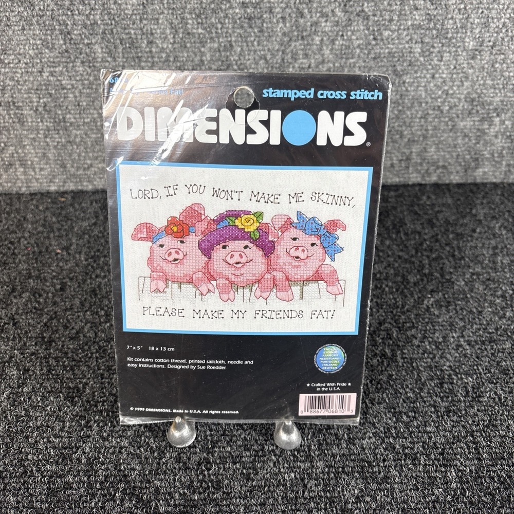 Dimensions~Stamped Cross‎ Stitch~7"x5"~Make My Friends Fat!~NIP